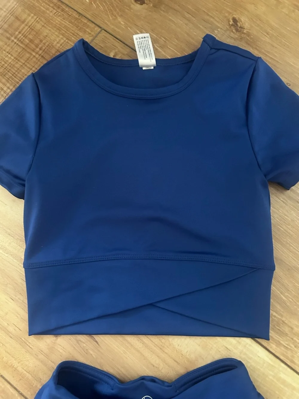 Girls' Royal Blue Skirted Matching Set - Short Sleeve Crop Top & Flared Skirt